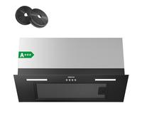 Ciarra CBCB6926A Hotte Aspirante Encastrable 60 cm Classe A+++ 650 m³/h, Hotte Compacte Encastrée Noir avec Filtre à Charbon CBCF003, Évacuation & Recyclage