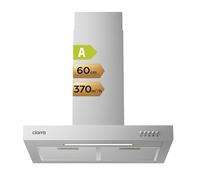 CIARRA CBCS6125 Hotte Aspirante 60 cm 370 m³/h - Avec Filtre à Charbon - Hotte de Cuisine en Acier Inoxydable - 3 Niveaux - Évacuation ou Recyclage - Éclairage LED