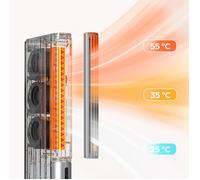 CIARRA CBHCF516-W Radiateur Soufflant Mobile 400W 3 Niveaux, PTC Céramique Chauffage Electrique Minuterie 6H Chauffage d'appoint
