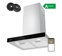 CIARRA Hotte Aspirante 60cm Wi-Fi Connect 650 m3/h 4 Vitesses Booster Hotte de cuisine Tactile Inox