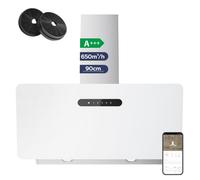 CIARRA Hotte Aspirante 90cm A+++ 650m3/h Booster 4 Vitesses Touche Tactile Hotte Cuisine Blanc CD9736KW