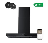 CIARRA Hotte Aspirante 90cm Wi-Fi Connecté Touche Tactile A+++ 650m3/h Booster 59dB Noir