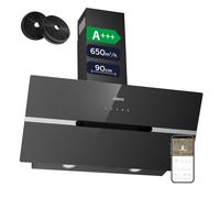 CIARRA Hotte aspirante A+++ 650 m³/h Hotte aspirante 90cm Incl. BOOST WIFI-APP Touch Control VM9736FB