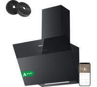 CIARRA Hotte aspirante à tête ouverte A+++ 650 m³/h Hotte aspirante à recyclage d'air 60cm WIFI APP Touch Control Matt VMCF6736H