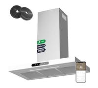 Ciarra Hotte Aspirante Class A+++ 90cm 650m³/h Tactiles et WiFi Connectée 4 Vitesses&Fonction Boost avec Filtre Charbon Recyclage ou Evacuation Blanche CBCW9102