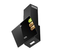 CIARRA CBCB6750 Hotte Aspirante Inclineé 60cm 350 m³/h - Hotte de Cuisine Hotte de Cusine Silencieuse - Recyclage ou Evacuation - Hotte Noire Décorative