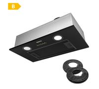 CIARRA Hotte aspirante intégrée 52 cm - Conception encastrable, double option de ventilation, noir mat