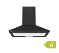 CIARRA Hotte Aspirante Murale Noire 60 cm 380 m³/h - Recyclage & Évacuation - 62 dB - 3 Vitesses - CAB6201A