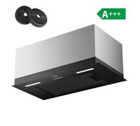 CIARRA Hotte Groupe Filtrant 60cm 650m3/h avec 2pcs Filtre au charbon A+++ Extracteur de cuisine Noir