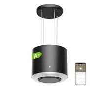 Ciarra Hotte îlot Centrale Classe A+ - Hotte Suspendue 550m ³/ h 48cm - Hotte Aspirante îlot - WiFi et APP - Filtre à Charbon Inclus - 4 Vitesses & LED de 2 Niveaux de Luminosité - CBCB4838