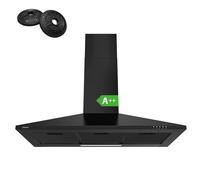 CIARRA Hotte murale 90 cm, puissance d'aspiration 370 m³/h, finition noire