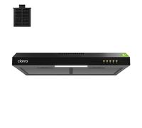 Ciarra hotte sous-meuble extra-plate de 60 cm, 3 vitesses, double ventilation, commandes à boutons-poussoirs, noir mat CBCB6903D-B