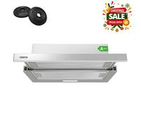 CIARRA Hotte télescopique sous armoire 60 cm, puissance 370 m³/h, argent, classe énergétique A++