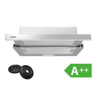 CIARRA Hotte Tiroir Escamotable - 60cm - 370 m3/h - Classe A++ - avec 2pcs Filtre à charbon - LED Eclairage - Inox