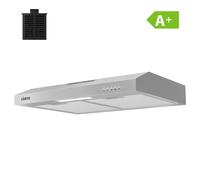 CIARRA Hotte visière 60cm 3 vitesses Recyclage & Evacuation Hotte Casquette encastrable 220m³/h- Inox