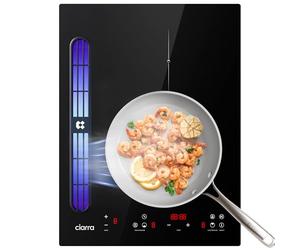 CIARRA ONE Plaque à Induction et Hotte Intégrée-39cm-3200W-9 Niveaux de Puissante-460m³/h- Évacuation ou Recyclage-4 Vitesses-Fonction Boost-Filtration Multiple-Tactile-Verrouillage Enfant