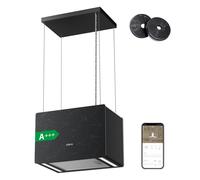 CIARRA Pinnacle Serie A+++ 700m³/h Ash Concrete Hotte îlot Hotte aspirante suspendue WiFi App Touch VM4850G
