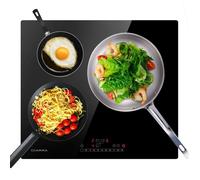 CIARRA Plaque à Induction 3 Foyers 6200W avec Boosters 59 cm Minuteur Sécurité enfants Table de Cuisson CD3BBIH