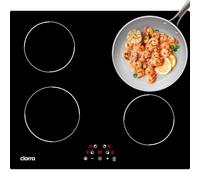 CIARRA Plaque à Induction 4 Foyer 6000W 60cm | Commande Tactile, 9 Niveaux de Puissance, Minuteur, Verrouillage Enfant, Puissance Limitée CABBIH4-D