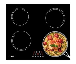 Ciarra Plaque de cuisson à induction - 4 Foyers - 6000W - Table de cuisson encastrable - 9 Niveaux - Limitation de puissance - Idéale cuisine familiale - CABBIH4-E