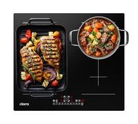 CIARRA Plaque de Cuisson Induction 4 Foyers 60 cm 7200W, 2 Zones Flexibles | Booster, Fonction Pause, 9 Niveaux, Commande Slider, Limiteur 2,8/3,5/7,2 kW, Sécurité Complète, Noir, CBBIH4BFF