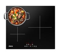 Ciarra Plaque Induction 3 Feux Encastrable 60cm 6200W Fonction Boost | Sécurité Enfant, Puissance Limitée, Minuteur, 9 Niveaux, Fonction Pause, Verre vitrocéramique, CBBIH3