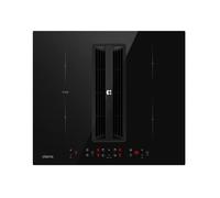 Ciarra Plaque Induction Aspirante 59cm avec Filtre à Plasma 500m3/h 4 Foyers 7000W Booster Minuterie Flexizone 5 Vitesses