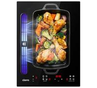 Ciarra Plaque Induction avec Hotte Intégrée 2 Feux Flexzone, Plasma Anti-Odeurs