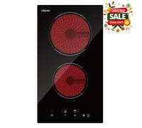 CIARRA Plaque vitrocéramique encastrable 3000 W à 2 feux avec 9 niveaux de puissance, commande tactile, minuterie et fonctions de sécurité, CRGDBCH302T