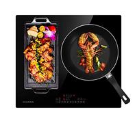 CIARRA Plaue Induction-6500W Table de cuisson Encastrable 3 Foyers-Commande Tactile-Fonction Boost-1 Zone Flexible-Verrouillage Enfants-Verre Ceramique Noir CBBIH3BF