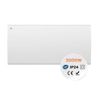CIARRA Radiateur Electrique à Inertie Sèche Céramique 2000W 15-30 m² LCD Programmation 7j/24h IP24 Thermostat Fixé Blanc CBHT20E
