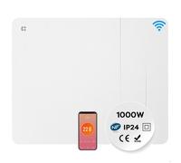 CIARRA Radiateur Électrique Connecté à Inertie Céramique 1000W 15m² WiFi/App Programmation 7j/24h Double Cœur LCD IP24 CBHTD10A-W