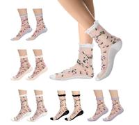 CIATBYYJ Lot de 5 paires de chaussettes transparentes pour femme, très fines, transparentes, respirantes, confortables et colorées, conviennent à la plupart des gens (5 couleurs)