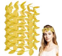 CIATBYYJ Lot de 6 couronnes de laurier dorées, bandeaux romains, couronne grecque, accessoire de costume grec pour carnaval, Noël, Halloween, cosplay