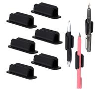 CIATBYYJ Lot de 6 porte-stylos pour bureau, porte-crayons adhésifs en silicone, porte-stylo flexible et clip marqueur pour salle de ureau ou toute surface, accessoires pour enseignants et