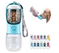 Cibaabo Gourde pour Chien avec Compartiment Nourriture, gamelle d'eau de Voyage pour Chiot, Distributeur Portable pour Animaux, Cadeau de Promenade et randonnée pour Chiots et Chats