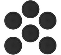 CIBI Lot de 6 couvercles ronds en verre Pyrex et Anchor - Passe au lave-vaisselle et au micro-ondes - Noir