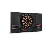 OneConcept Cible électronique Dartmaster 180 Bois, 27 jeux, 150 variantes, jusqu'à 8 joueurs, Noir