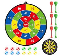 Cible de fléchettes double face pour enfants, 73 cm, avec 12 balles collantes, 6 fléchettes, pour l'intérieur et l'extérieur, jeu de fête, jouet, cadeaux d'anniversaire pour garçons et filles