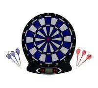 Cible de Fléchettes Électronique - 18 Jeux pour 1 à 8 Joueurs, 6 Fléchettes de Couleur Incluses, Diamètre 38cm