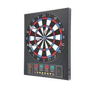 Cible de fléchettes électronique avec 4 indicateurs, évaluation automatique | 4 affichages avec comptage automatique des points / 27 jeux / montage mural