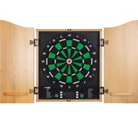 Cible de fléchettes électronique avec boîte en bois et set de 12 fléchettes