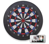 Cible de fléchettes électronique, Compatible Bluetooth avec Jeu en Ligne, pour fléchettes à Pointe Souple, diamètre de 39,4 cm, Taille réglable, pour Jeu en intérieur, Noir