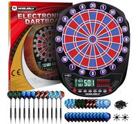 Cible de fléchettes électronique Professionnelle 34 Jeux avec 354 Variantes 3 Langues : Allemand, Anglais, français pour 1 à 8 Joueurs avec 12 fléchettes