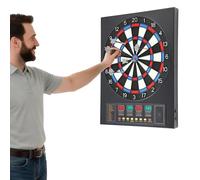 Cible de fléchettes électronique professionnelle avec 27 jeux et sortie vocale, affichage LED automatique pour 16 joueurs, montage mural avec 12 fléchettes et accessoires pour fête, pub et maison
