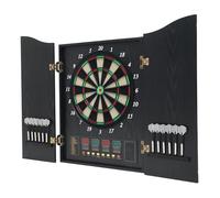 Cible de fléchettes électronique professionnelle avec 4 écrans LED et 12 fléchettes, 27 catégories de jeux pour 1 à 16 joueurs