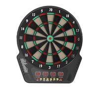 Cible de fléchettes électronique professionnelle - Cible de fléchettes avec 6 flèches, 4 écrans LED, double alimentation, 1 à 16 joueurs, 27 jeux et 243 options de jeu pour maisons, bars, restaurants