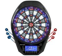 Cible de Fléchettes Électronique - SPORTNOW - lumineuse - écran LED surdimensionné rechargeable - pour 8 joueurs - noir