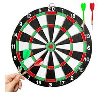 Cible de Fléchettes en Liège Avec 4 Pointes en Métal, Anneau à Chiffres, Jeu Professionnel, Outil et Support Mural (30,5 cm)