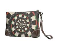 Cible de fléchettes en Spirale Droste,Sacs à Main en Cuir PU pour Femmes, Pochette à Fermeture éclair, Portefeuille, Sac à Main avec dragonne